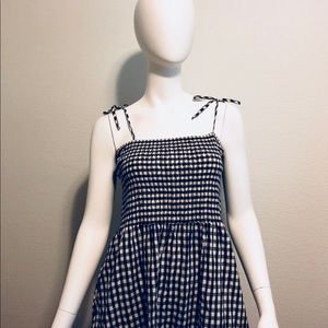 Gingham Black & White Maxi Dress